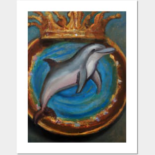 Dolphin with a Crown Posters and Art